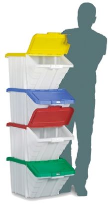 Red Stackable Bin, 345mm x 400mm x 635mm